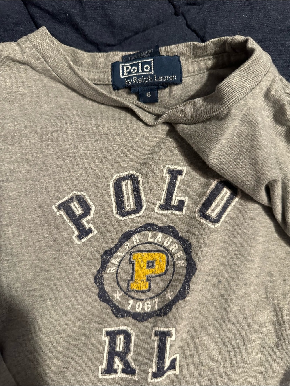 🐎Polo by Ralph Lauren Boys Gray Graphic Long Sleeve